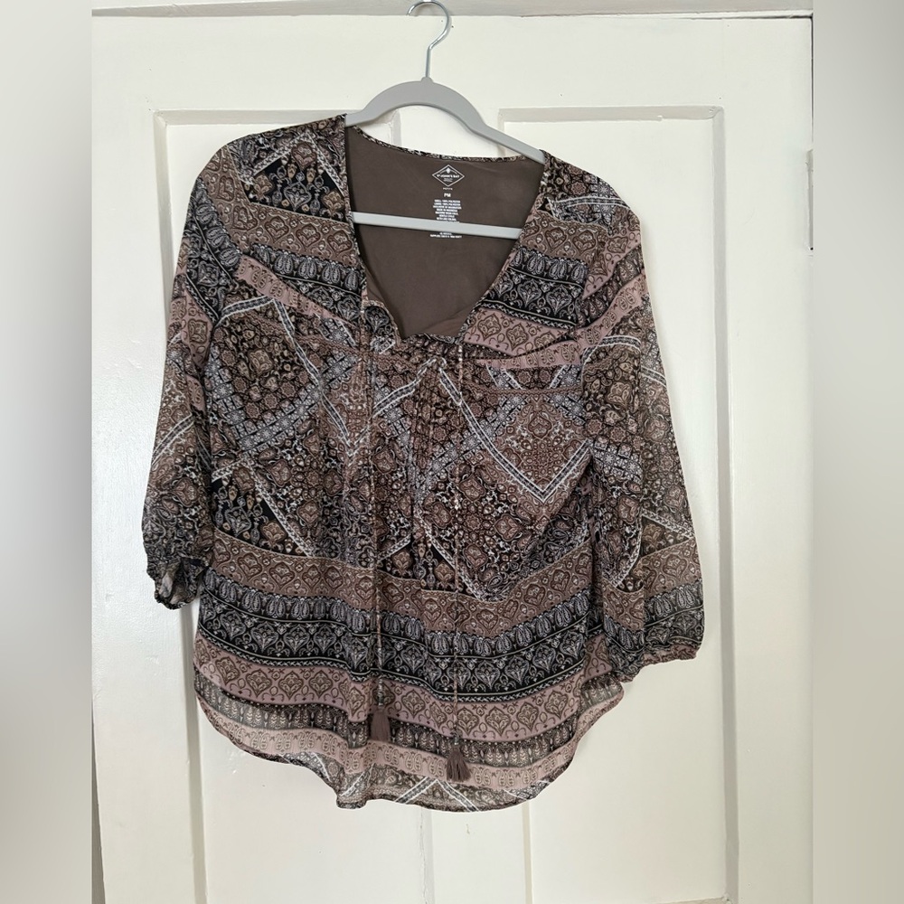 St. John's Bay Tie Front Blouse